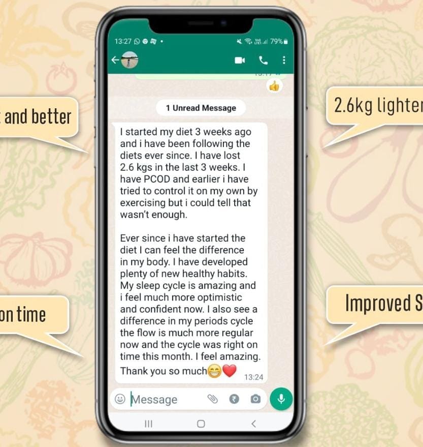 Weight loss success chat mockup